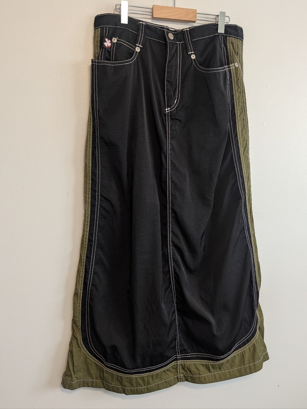 RARE 90s Y2K Kik Girl Kik Wear Black Maxi Skirt Rave Club Wear M